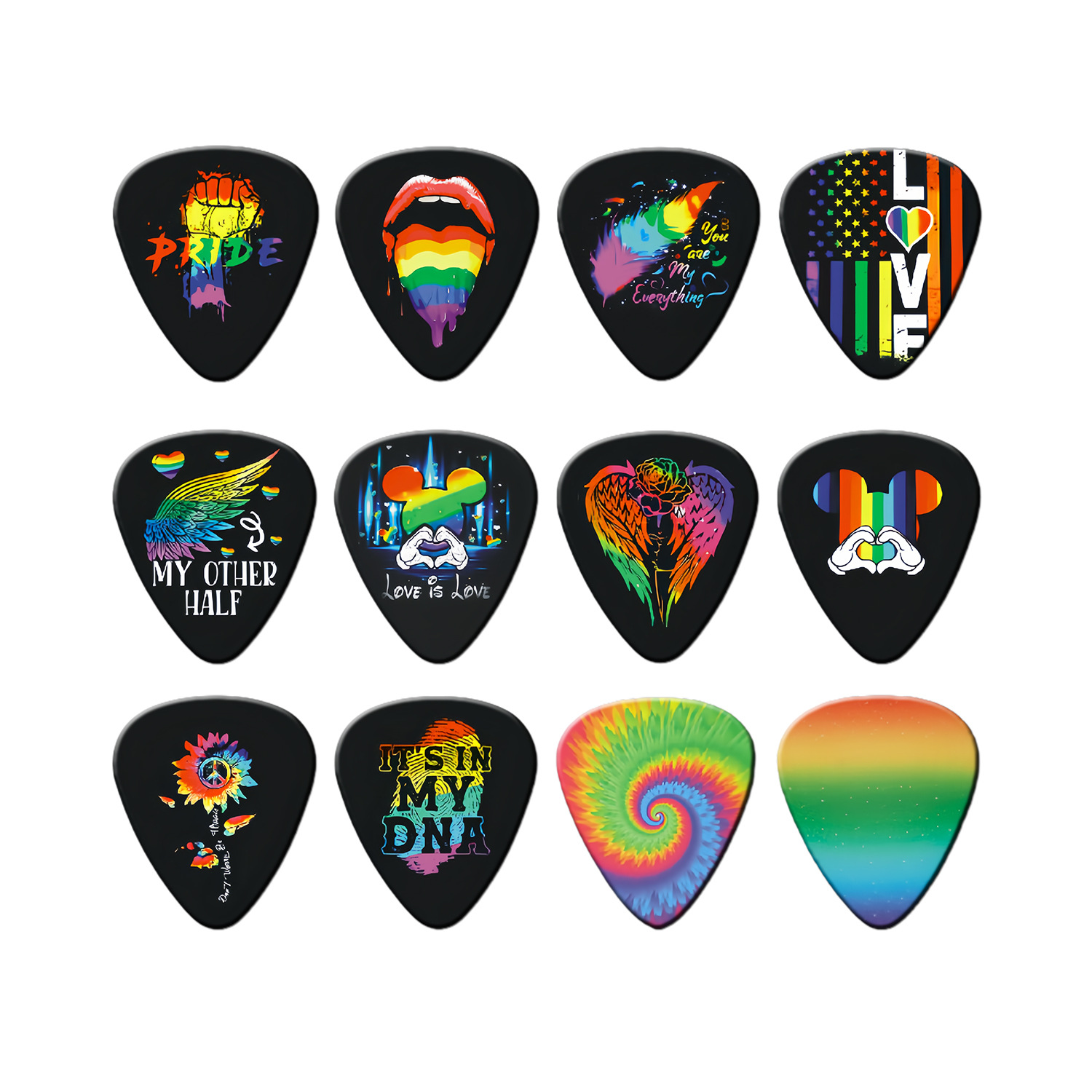 Musical Instrument Organ - 12 Pieces Guitar Picks 0.46mm 0.71mm