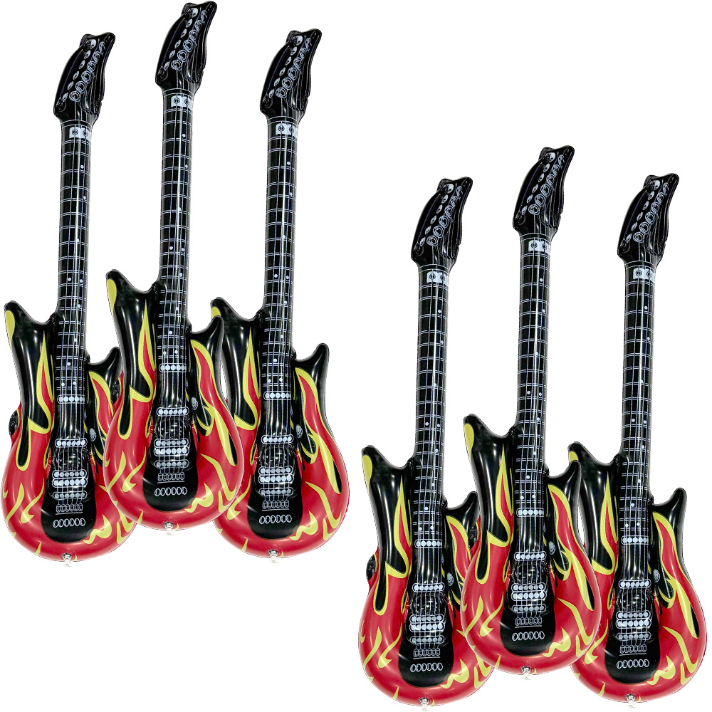 Musical Instrument Games - 6-Piece Inflatable Flame Guitar Inflatable Musical
