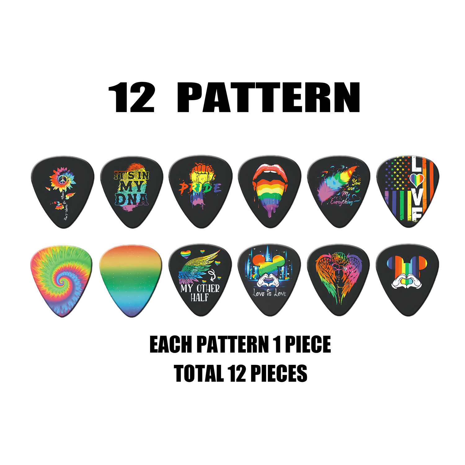 12 Pieces Guitar Picks 0.46mm  - Musical Instrument Organ 评论和价格