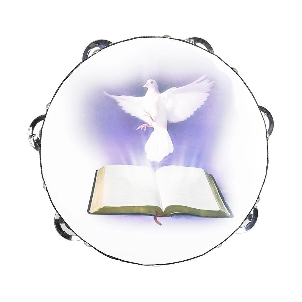 8 Inch Tambourine Peace Pigeon - Musical Instrument Games 评论和价格