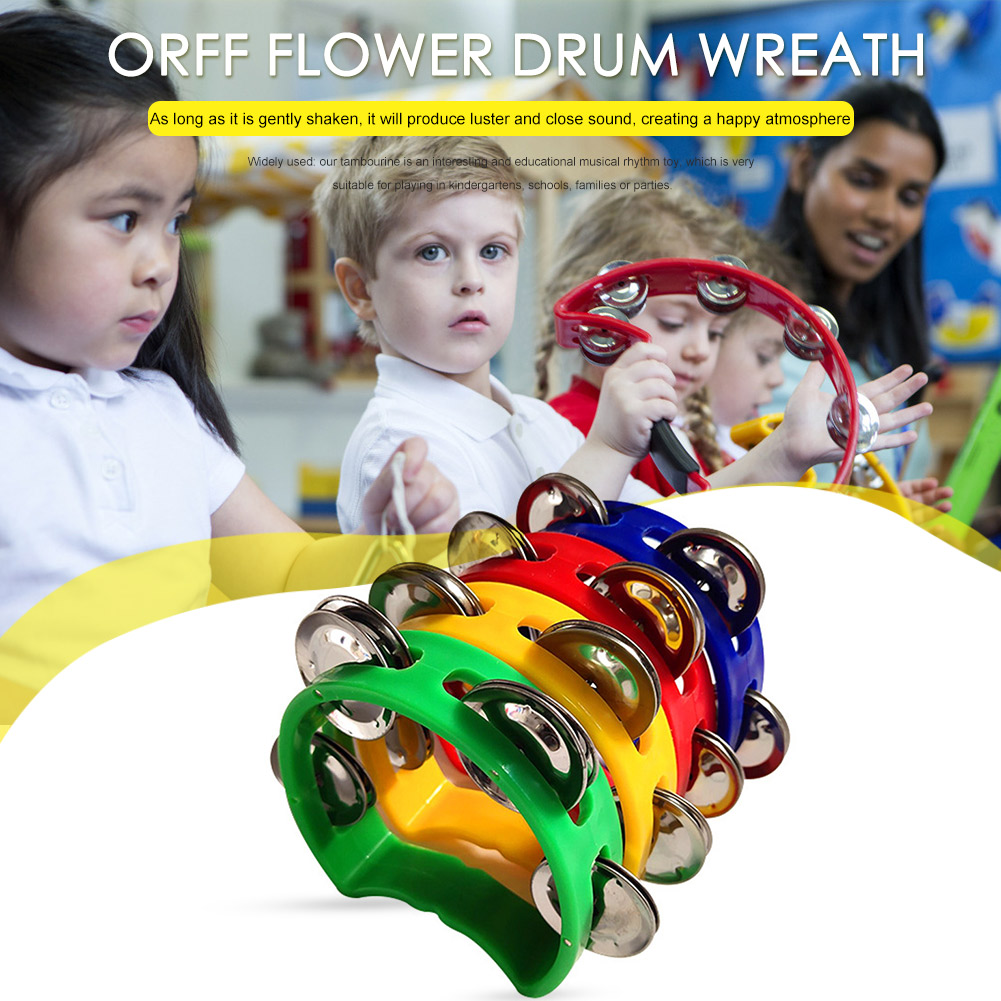 4pcs Tambourine Jingles Rattle - Musical Instrument Games 评论和价格