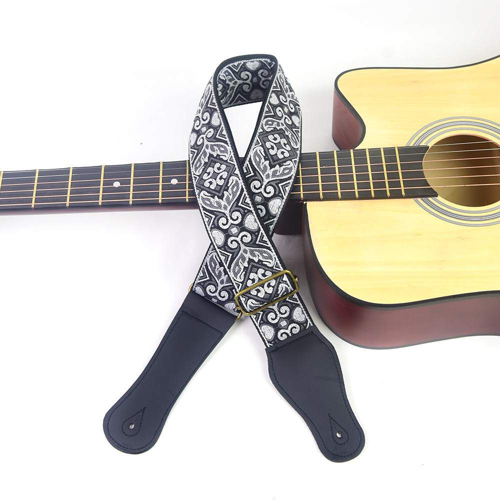 Guitar Strap Embroidered Print - Musical Instrument Organ 评论和价格