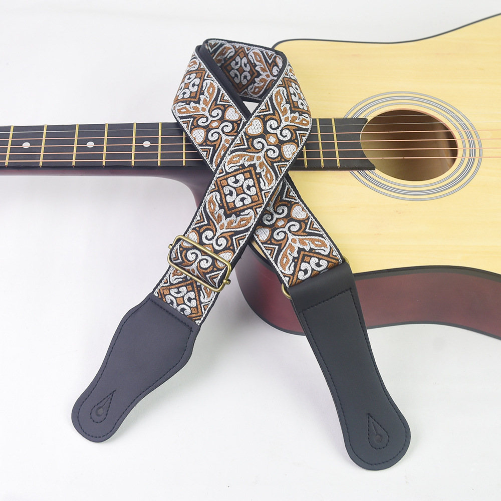 Guitar Strap Embroidered Print - Musical Instrument Organ 评论和价格